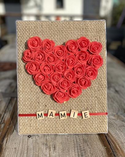 TOILE COEUR ROSES